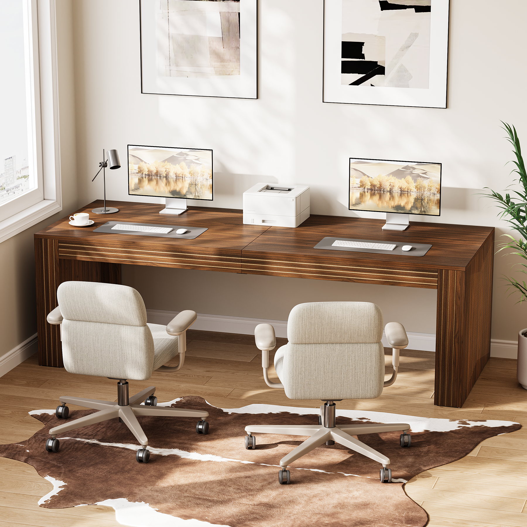 78.7" Two Person Desk Double Computer Desk